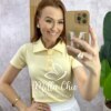 Milla Chic - millachic com br blusa tania gola polo malha manteiga 3 Blusa Tânia Gola Polo Malha - Manteiga - Milla Chic