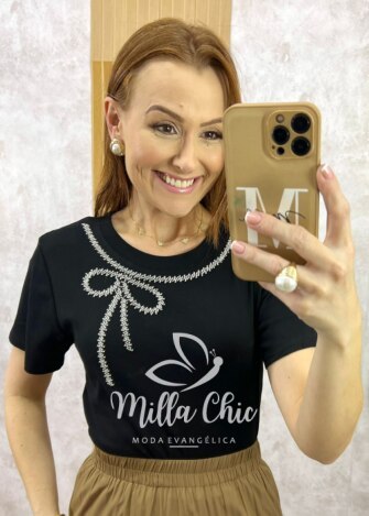 Milla Chic - millachic com br blusa valquiria laco bordada cereja copia 1 Blusa Valquíria Laço Bordada - Preta - Milla Chic