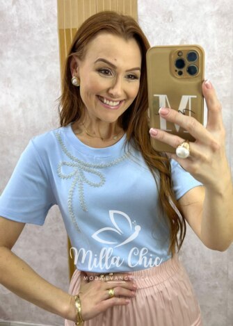 Milla Chic - millachic com br blusa valquiria laco bordada preta copia 2 Blusa Valquíria Laço Bordada - Azul Baby - Milla Chic