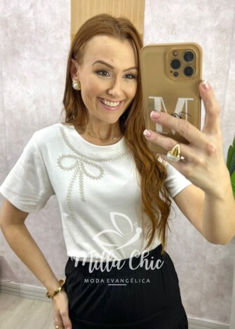 Milla Chic - millachic com br blusa valquiria laco bordada rosa copia 2 Blusa Valquíria Laço Bordada - Branca - Milla Chic