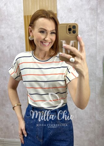 Blusa Narcisa listras em viscolycra - Milla Chic