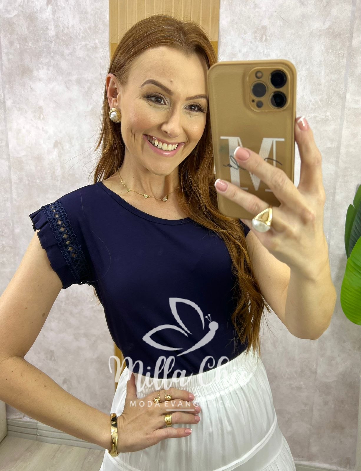 Milla Chic - millachic com br blusa vanessa em viscolycra colorful copia Blusa Vanessa em Viscolycra - Azul Marinho - Milla Chic