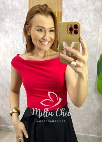 Body Adele Em Fluity - Vermelho - Milla Chic