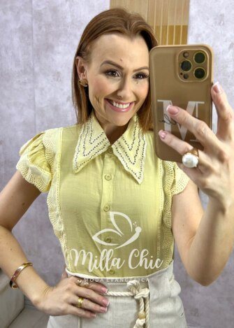 Camisa Louise - Amarela - Milla Chic