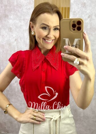 Camisa Louise - Vermelha - Milla Chic