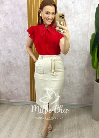 Camisa Louise - Vermelha - Milla Chic