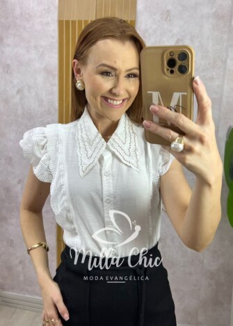 Camisa Louise - Branca - Milla Chic