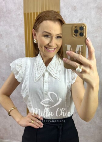 Camisa Louise - Branca - Milla Chic