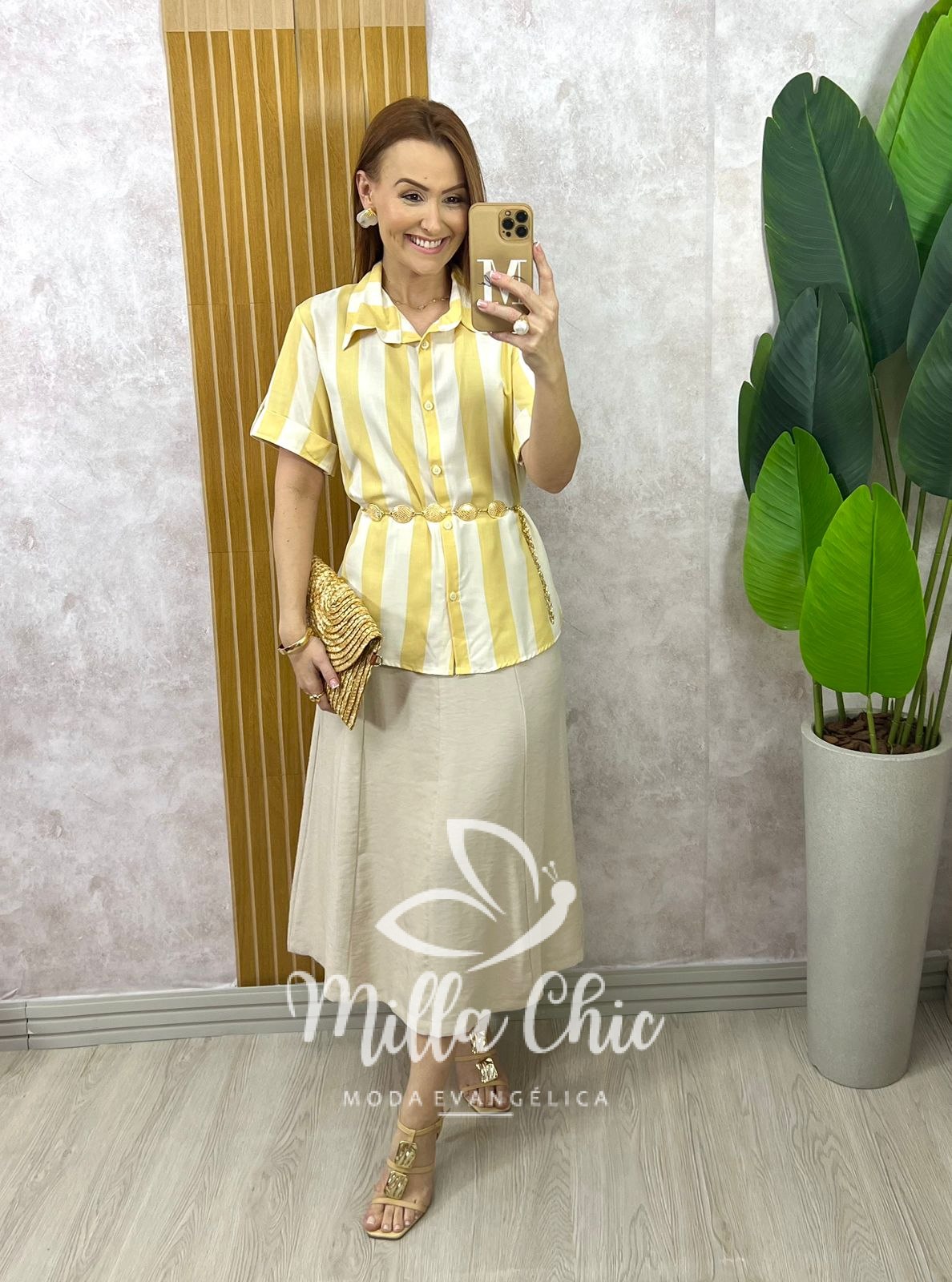 Milla Chic - millachic com br camisa pietra em listras amarela 7 Camisa Pietra em Listras - Amarela - Milla Chic