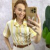 Camisa Pietra em Listras - Amarela - Milla Chic