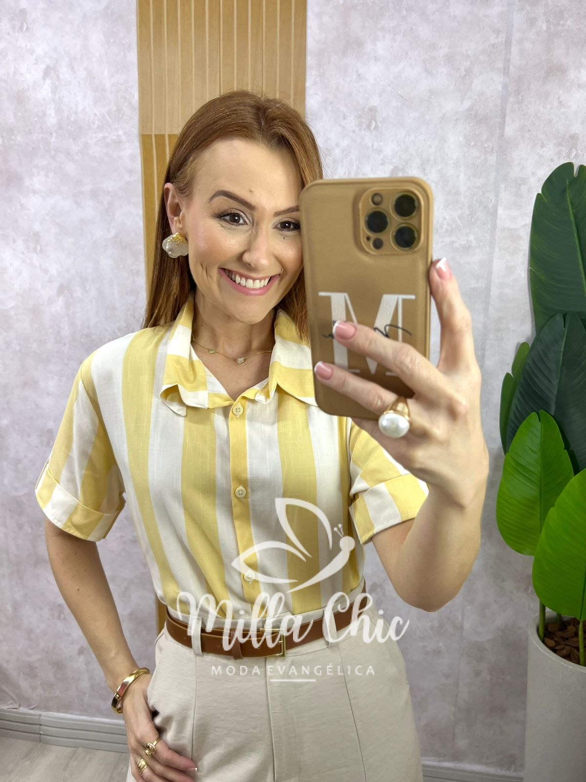 Milla Chic - millachic com br camisa pietra em listras amarela 8 Camisa Pietra em Listras - Amarela - Milla Chic