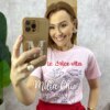 Camisa Romana em Viscolinho Listrada - Vermelha - Milla Chic