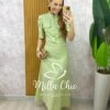 Conjunto Andresa em Lesie Algodão Bordada - Menta - Milla Chic