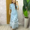 Conjunto Andresa em Lesie Algodão Bordada - Azul Baby - Milla Chic