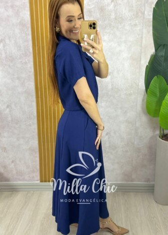 Conjunto Damares em Alfaiataria Marrant - Azul Marinho - Milla Chic