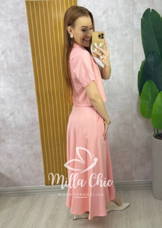 Conjunto Damares em Alfaiataria Marrant - Rosa - Milla Chic