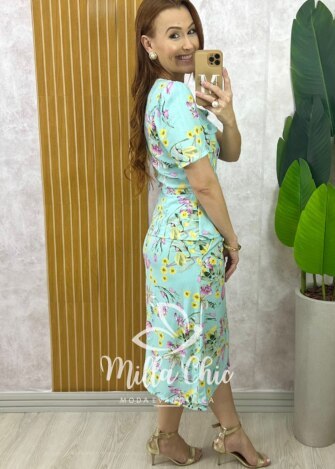 Milla Chic - millachic com br conjunto dulce em linho estampado verde acqua 2 Conjunto Dulce em Linho Estampado - Verde Acqua - Milla Chic