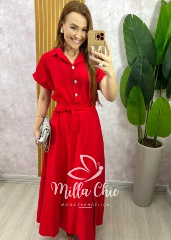 Conjunto Graziela em Alfaiataria Marrant - Tomate - Milla Chic