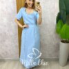 Conjunto Maitê em Alfaiataria Marrant - Azul Céu - Milla Chic