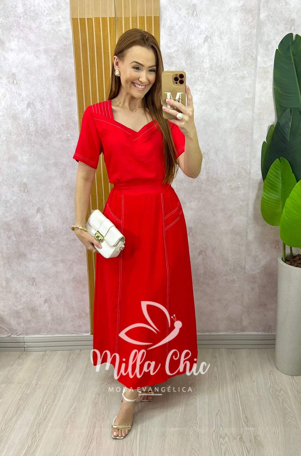Milla Chic - millachic com br conjunto maite em alfaiataria marrant vermelho 1 Conjunto Maitê em Alfaiataria Marrant - Vermelho - Milla Chic