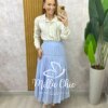 Saia Cibele em Rayon - Azul - Milla Chic
