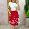 Saia Isa Em Camadas - Vermelha - Milla Chic