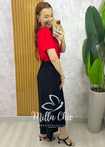 Saia Lúcia em Alfaiataria Marrant - Natural - Milla Chic