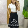 Milla Chic - millachic com br saia perla em alfaiataria marrant natural copia 5 Saia Perla em Alfaiataria Marrant - Preta - Milla Chic