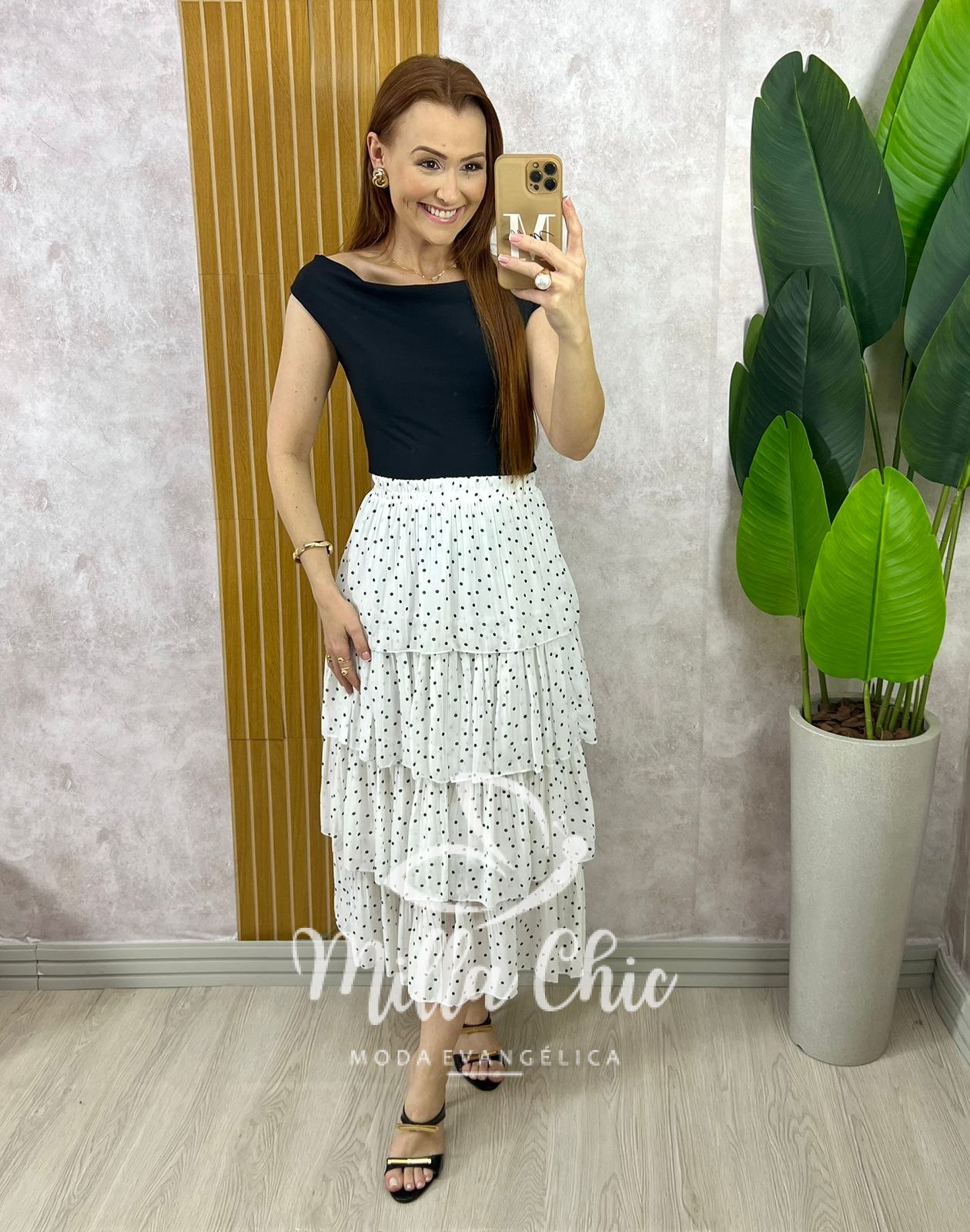 Milla Chic - millachic com br saia samanta em chiffon camadas branca 12 Saia Samanta em Chiffon Camadas - Branca - Milla Chic