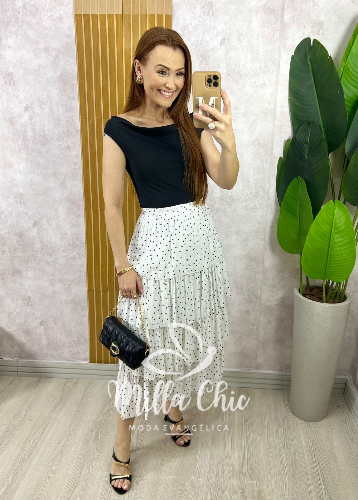Milla Chic - millachic com br saia samanta em chiffon camadas branca 14 Saia Samanta em Chiffon Camadas - Branca - Milla Chic