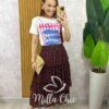 Saia Samanta em Chiffon Camadas - Branca - Milla Chic