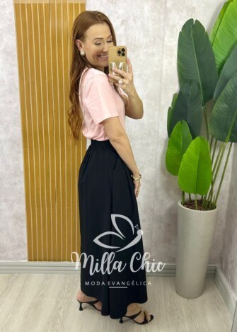 Milla Chic - millachic com br saia silvia em alfaiataria marrant rosa copia 1 Saia Silvia em Alfaiataria Marrant - Preta - Milla Chic
