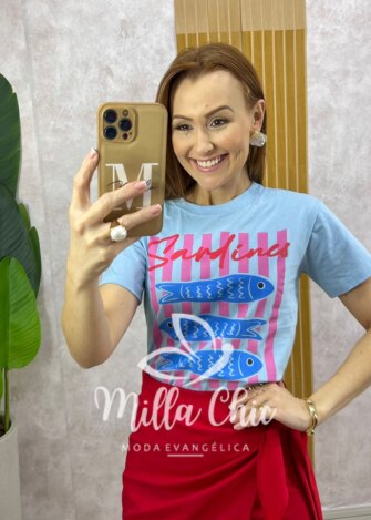 T-shirt Mar 100% Algodão - Preta - Milla Chic