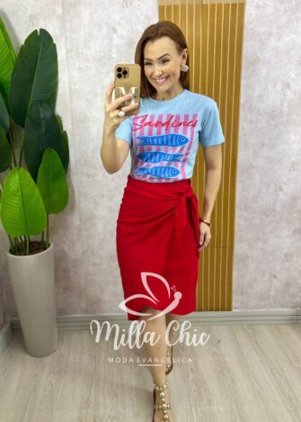 T-shirt Mar 100% Algodão - Preta - Milla Chic