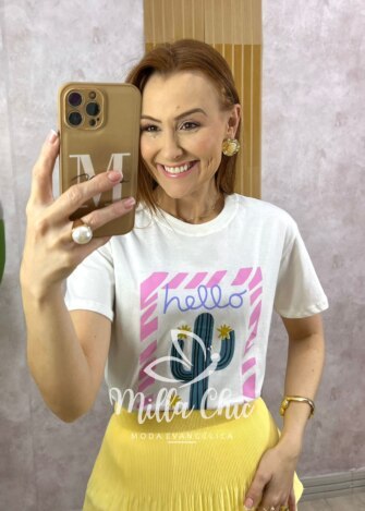 T shirt Sardinha 100% algodão - Azul Baby - Milla Chic