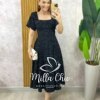 Vestido Agnes em Póa - Preto - Milla Chic