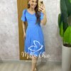Vestido Alana Plissado - Azul - Milla Chic