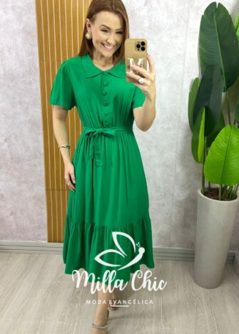 Milla Chic - millachic com br vestido anelise em viscolinho amarelo copia 1 Vestido Anelise Em Viscolinho - Verde - Milla Chic