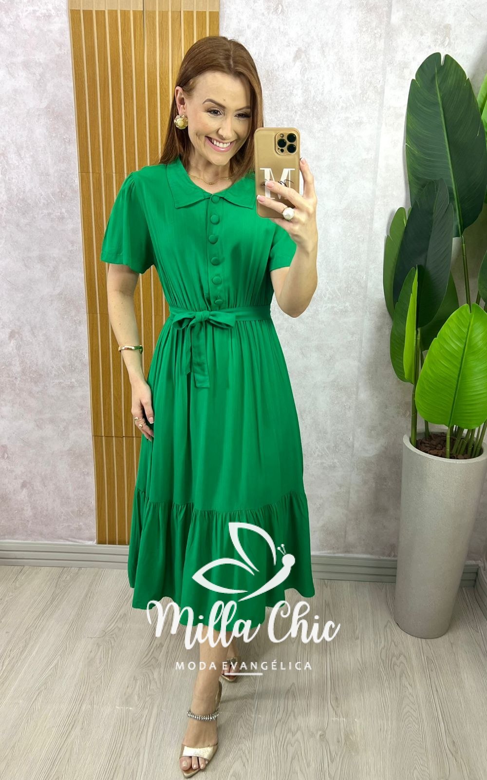 Milla Chic - millachic com br vestido anelise em viscolinho amarelo copia 1 Vestido Anelise Em Viscolinho - Verde - Milla Chic