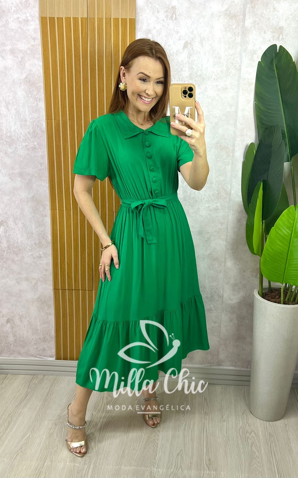 Milla Chic - millachic com br vestido anelise em viscolinho amarelo copia 2 Vestido Anelise Em Viscolinho - Verde - Milla Chic