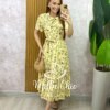 Vestido Anelise Em Viscolinho - Amarelo - Milla Chic