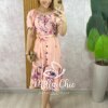 Vestido Angélica Estampado em Alfaiataria - Pêssego - Milla Chic