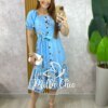 Vestido Angélica Estampado em Alfaiataria - Azul Celeste - Milla Chic
