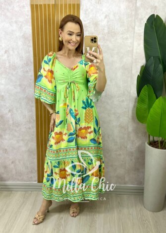 Vestido Catarina Em Viscosarja - Azul Marinho - Milla Chic