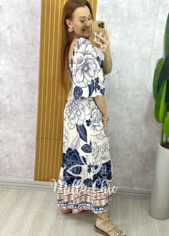 Vestido Catarina Em Viscosarja - Azul Marinho - Milla Chic