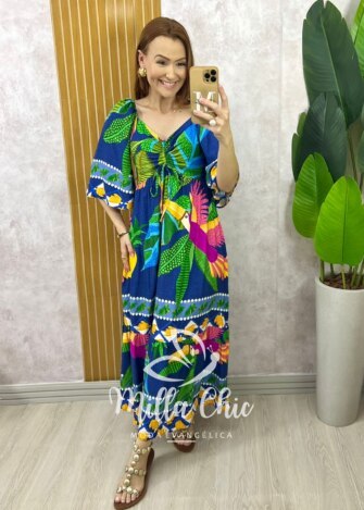 Milla Chic - millachic com br vestido catarina em viscosarja azul marinho 4 Vestido Catarina Em Viscosarja - Azul Marinho - Milla Chic