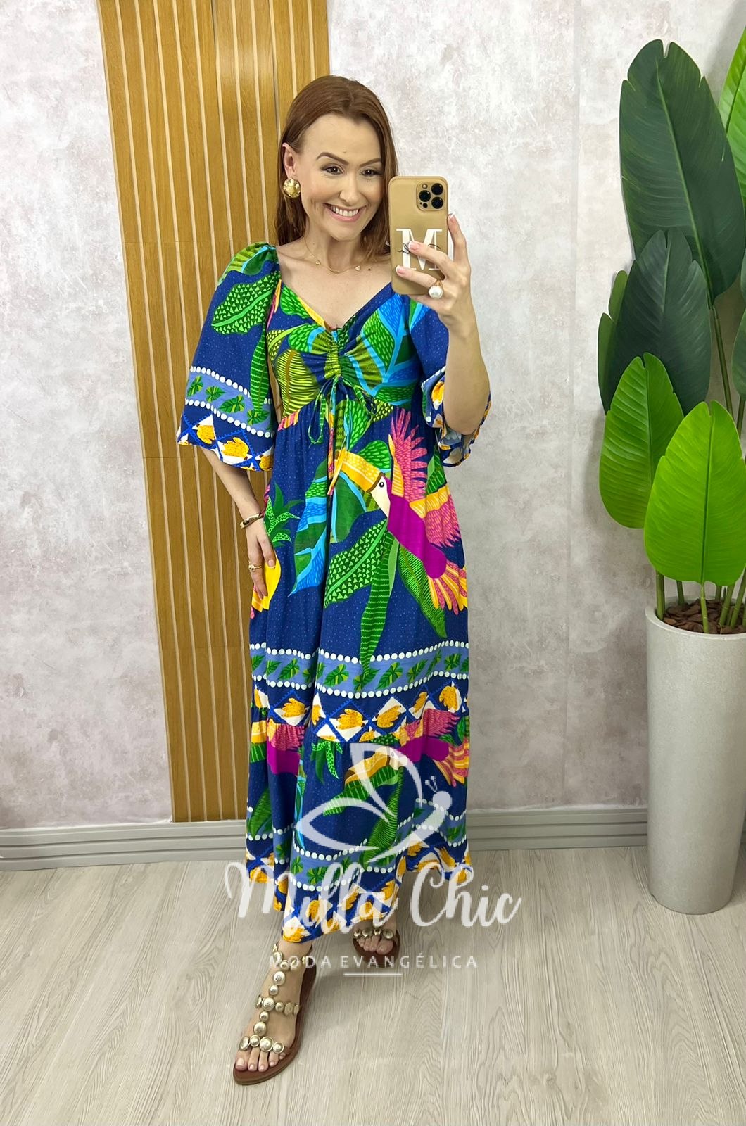 Milla Chic - millachic com br vestido catarina em viscosarja azul marinho 4 Vestido Catarina Em Viscosarja - Azul Marinho - Milla Chic