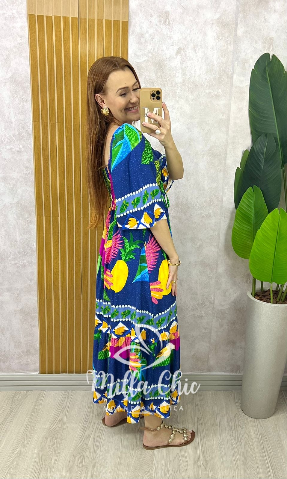 Milla Chic - millachic com br vestido catarina em viscosarja azul marinho 6 Vestido Catarina Em Viscosarja - Azul Marinho - Milla Chic