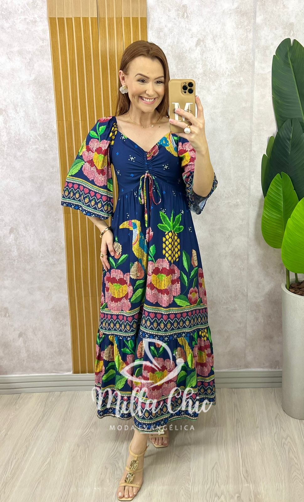 Milla Chic - millachic com br vestido catarina em viscosarja azul oceano Vestido Catarina Em Viscosarja - Azul Oceano - Milla Chic