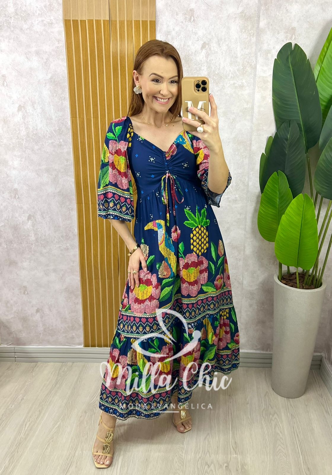 Milla Chic - millachic com br vestido catarina em viscosarja menta copia 2 Vestido Catarina Em Viscosarja - Azul Oceano - Milla Chic